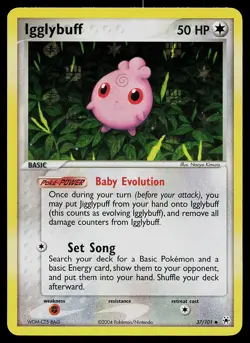 Pokemon Card - Igglybuff Hidden Legends 37/101 Uncommon Reverse Holo - Image 1