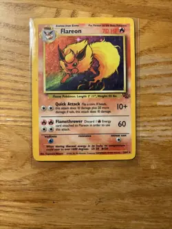 Pokemon TCG Flareon 3/64 Jungle Holo Rare Unlimited Card - Image 1