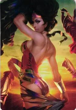WONDER WOMAN Cartoon Beauty HOLOGRAPHIC Goddess Story Custom Art Card - Image 1