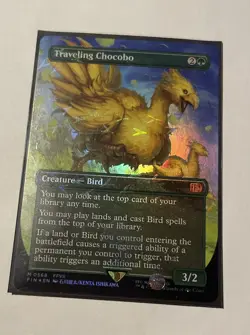 Traveling Chocobo Borderless Chocobo Track Foil - Mythic - Final Fantasy MTG - Image 1