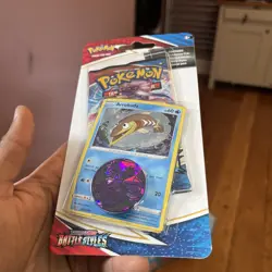 Pokemon Sword And Shield Battle Styles Booster Pack Arrokuda Card Coin Sealed - Image 2