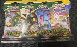 Pokemon Evolving Skies Sleeved Booster Pack Art Set (4 packs total) - Image 1