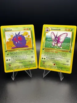 Venomoth 29/64 & Venonat 63/64 Jungle 1st Edition Set - LP - Pokemon Vintage - Image 1