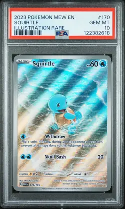 2023 POKEMON MEW EN-151 ILLUSTRATION RARE #170 SQUIRTLE PSA 10 - Image 1