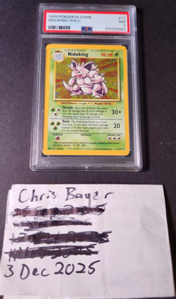 Pokemon TCG Nidoking #11/102 Base Set Unlimited, Holographic, Graded PSA 7, NM - Image 1