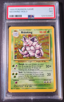 Pokemon TCG Nidoking #11/102 Base Set Unlimited, Holographic, Graded PSA 7, NM - Image 3