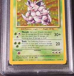 Pokemon TCG Nidoking #11/102 Base Set Unlimited, Holographic, Graded PSA 7, NM - Image 4