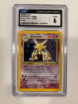 Alakazam Base Set Holo Rare CGC 6 Pokemon Base Set 1 WOTC TCG - Image 1