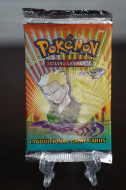 Pokemon TCG Gym Heroes Unlimited Booster Pack Lt Surge WOTC 1999 SEALED - Image 1