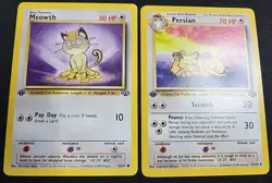 Pokemon 1st Edition Jungle Meowth #56 & Persian #42 WOTC - Image 1