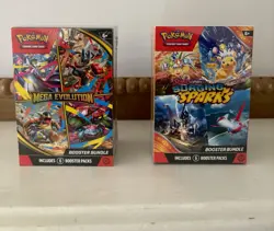 Pokemon Tcg Lot Of 2 Mega Evolution & Surging Sparks Booster Bundles Sealed New - Image 1