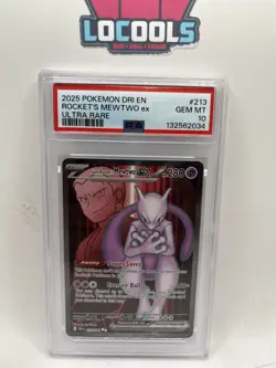 Team Rocket's Mewtwo ex 213/182 PSA 10 2025 Pokemon Destined Rivals - Image 1