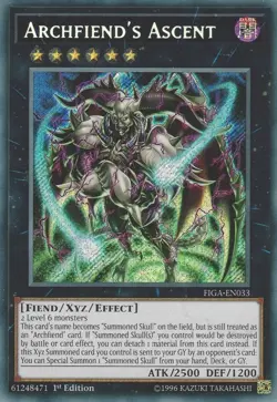 1x (EX) Archfiend's Ascent - FIGA-EN033 - Secret Rare - 1st Edition YuGiOh - Image 1