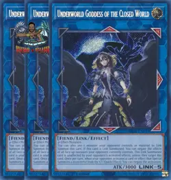 Yugioh! 3x Underworld Goddess of the Closed World RA02-EN045 Secret Rare NM - Image 1