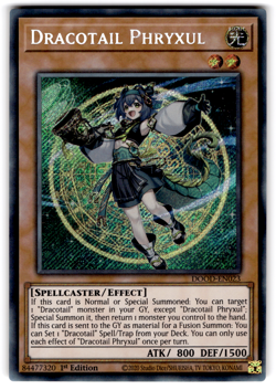 YUGIOH DRACOTAIL PHRYXUL SECRET RARE NM DOOD-EN023 - Image 1