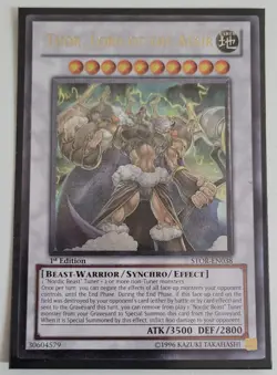 YUGIOH Ultimate Rare - Thor, Lord of the Aesir - STOR-EN038 NM - Image 1