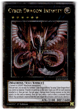 YUGIOH CYBER DRAGON INFINITY QUARTER CENTURY SECRET RARE NM RA04-EN068 - Image 1