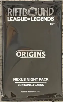 Riftbound Origins: Nexus Night Pack Sealed 3-Card Pack - Image 1