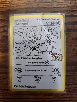 After Skool Hobby - Rare Sketch Charizard SR - Fan Art Card - (Yu Nagaba Style) - Image 2
