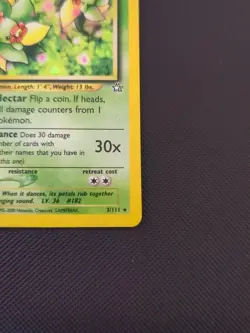 Pokemon TCG Neo Genesis Holo Card Bellossom 3/111 LP Condition - Image 4