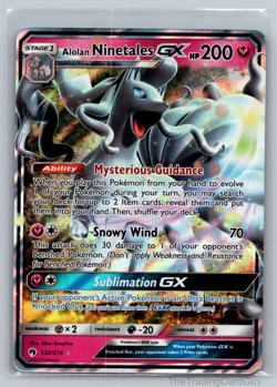 Alolan Ninetales GX Lost Thunder Pokemon Card 132/214 Ultra Rare Holo Card NM - Image 1