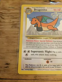 1999 Pokemon CCG The First Movie Dragonite WB Black Star Promo Card #5 Excellent - Image 3