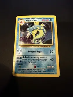 Pokemon TCG Gyarados Holo Rare Card Base Set (Bad Condition) - Image 1