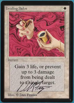 Healing Salve Beta MINT White Common SIGNED MAGIC MTG CARD (ID# 312585) ABUGames - Image 1