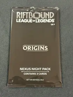 Riftbound Origins Nexus Night Pack Sealed English 3-Card Pack - Image 1