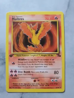 Pokemon TCG Vintage Moltres Card 27/62 Fossil Non Holo 1st Edition - Image 1