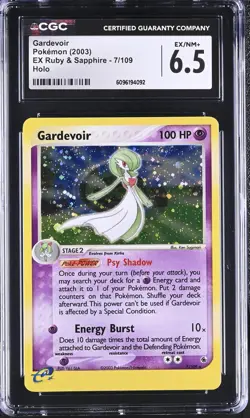 CGC 6.5 Gardevoir 2003 EX Ruby & Sapphire 7/109 Holo Pokemon Card - Image 1