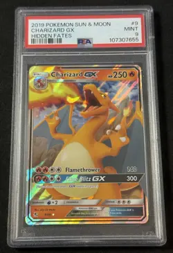 Charizard GX 9/68 PSA 9 Sun & Moon Hidden Fates Pokemon Card TCG Fast Ship - Image 1