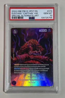 One Piece Card Game Eustass "Captain" Kid (OP07) OP05-074 Alt Art SP - PSA 10 - Image 1