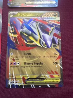 JUMBO Mega Latias Ex 011 Black Star Promo 3D Effect & Both Mega Latias Cards - Image 3