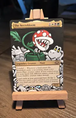 MTG Alter Hand Painted: The Necrobloom Piranha Plant Super Mario - Image 1