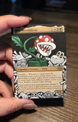 MTG Alter Hand Painted: The Necrobloom Piranha Plant Super Mario - Image 2