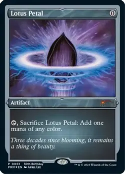 1x Lotus Petal - Foil Etched NM-Mint, English Unique & Misc Promos MTG Magic - Image 1