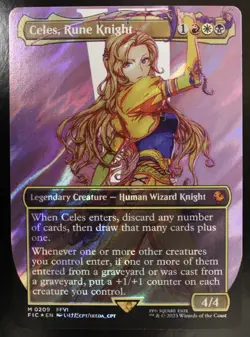Celes, Rune Knight (Borderless) (Surge Foil) - Commander: FINAL FANTASY MTG 0209 - Image 1