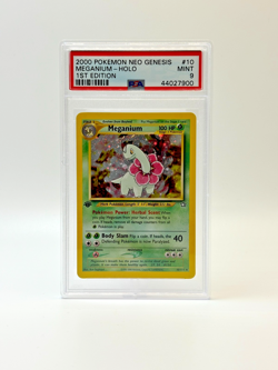 2000 Pokemon Neo Genesis 1st Edition Level 54 #10 MEGANIUM-HOLO PSA 9 - Image 1