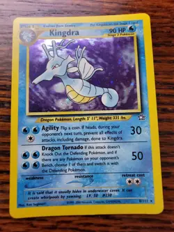 Kingdra 8/111 LP Holo Rare Neo Genesis Unlimited Edition Pokemon WOTC - Image 1