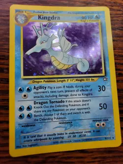 Kingdra 8/111 LP Holo Rare Neo Genesis Unlimited Edition Pokemon WOTC - Image 2
