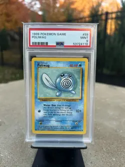 1999 Pokemon Game 59 Poliwag Base Set Vintage WOTC Era PSA 9 Mint Graded - Image 1