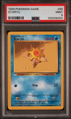 Staryu - 65/102 Base Set - 1999 WOTC Unlimited - Pokemon TCG - PSA 9 - Image 1