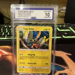 2017 Pokemon Tapu Koko 047/SM-P Holo Promo Expansion Sun & Moon CCG 10 GEM MINT! - Image 1