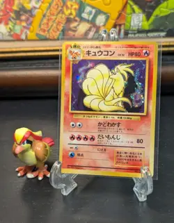 1996 Pokemon 🔥 Japanese Base Expansion Set Ninetales No.38 Holo Rare 🔥 NM ✨ - Image 1