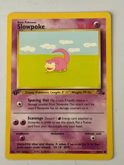 slowpoke 55/62 1st Edition Fossil Set Pokemon NON HOLO TCG WOTC * NEVER PLAYED - Image 1