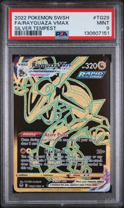 2022 POKEMON SWORD & SHIELD SILVER TEMPEST #TG29 FULL ART/RAYQUAZA VMAX PSA 9 - Image 1