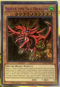 Yu-Gi-Oh! Slifer the Sky Dragon Secret Pharaoh Rare NM 1st Edition KICO-EN063 - Image 2