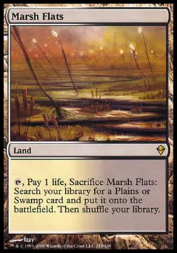 Marsh Flats -Foil Medium Play MTG Zendikar - Image 1