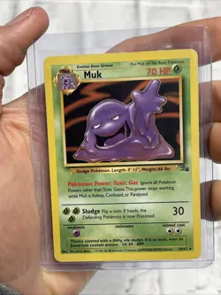 Muk 28/62 1999 Fossil Set Pokemon Card Vintage WOTC Non Holo Rare - LP Nintendo - Image 1